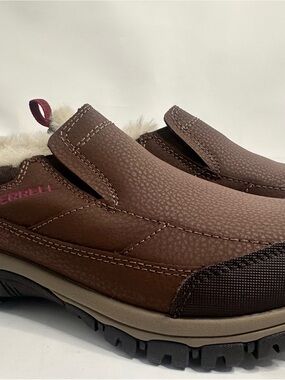 Merrell Brown Faux-Fur Lined Slip-On Outdoor Loafer